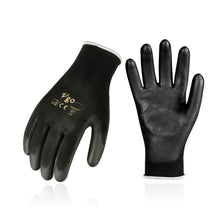 将图片加载到图库查看器，VGO 15 Pairs Polyurethane Coated Gardening and Work Gloves for men/women ( Black/Yellow,PU2103)