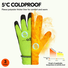 将图片加载到图库查看器，Vgo 3Pairs Foam Latex Coated Gardening and Work Gloves (Black, High-Vis Orange &amp; Green, RB6010)