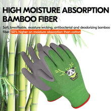 将图片加载到图库查看器，Vgo 2 Pairs Kids Gloves for Age 3-9, Bamboo Work Gloves for Gardening(Green,KID-RB6026)