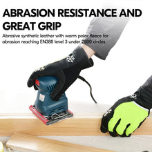 将图片加载到图库查看器，VGO 2 Pairs 41℉ or Above Winter Leather Gloves High Dexterity Cold Storage Work Gloves,Touchscreen (Black&amp;Fluorescent Green,AL8772)