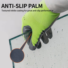 将图片加载到图库查看器，VGO 10 Pairs Nitrile Coating Gardening and Work Gloves for men  (Hi-vis Green,  NT2110-F)