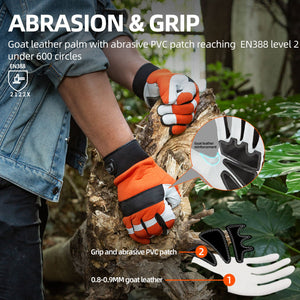 Vgo Chainsaw Work Gloves Saw Protection on Left Hand Back (GA8912)