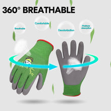 将图片加载到图库查看器，Vgo 2 Pairs Kids Gloves for Age 3-9, Bamboo Work Gloves for Gardening(Green,KID-RB6026)