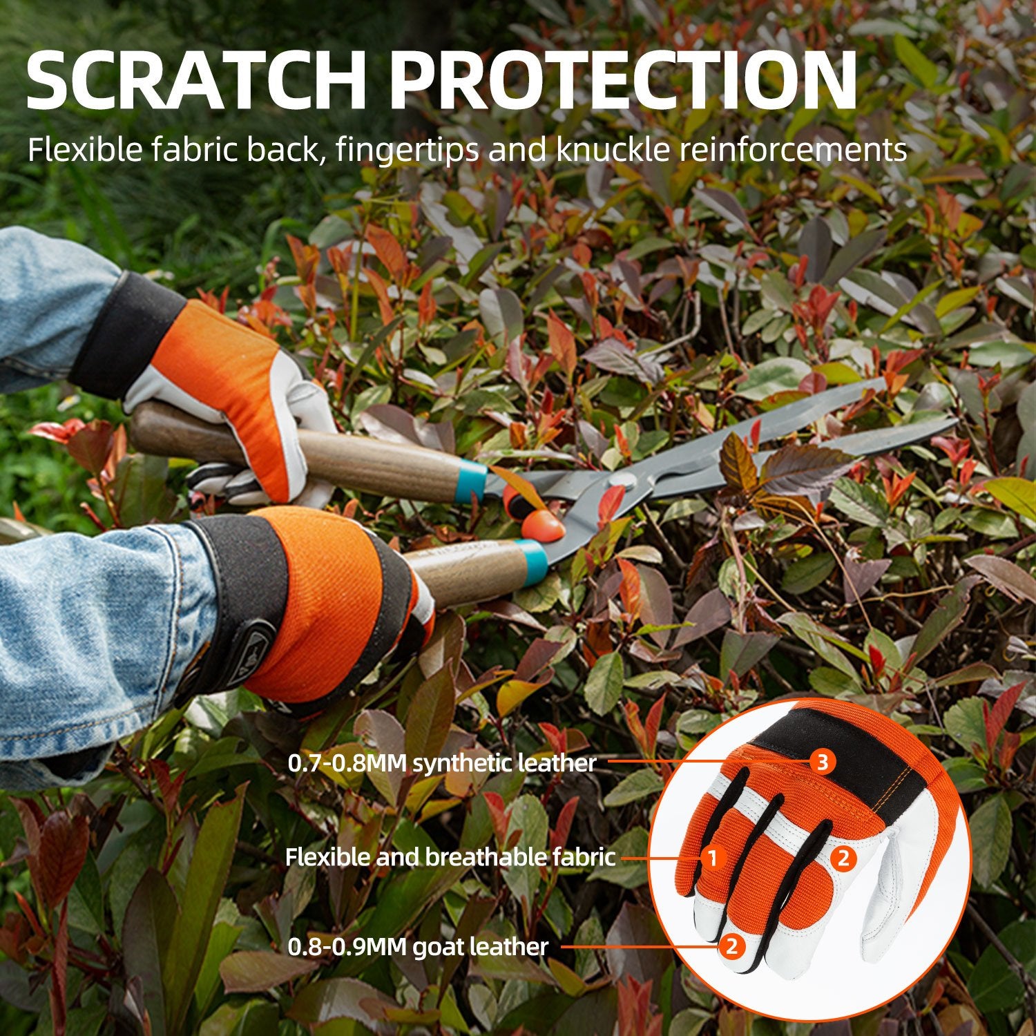 YARDMARIS All Purpose ANTI-CUT Chainsaw Gloves, Touchscreen Chainsaw Work  Gloves, 12Layers Protection on Left Hand Back Only