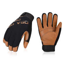 将图片加载到图库查看器，VGO -4℉ or above 3M Thinsulate C100 Winter Warm Waterproof Light Duty Mechanic Glove,High Dexterity,Anti-abrasion,Rigger Glove(Brown,GA9603FW)