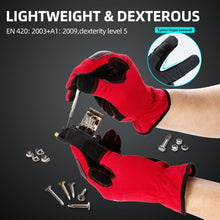 将图片加载到图库查看器，Vgo 3 Pairs Nubuck Leather Work Gloves (Red+Grey+Yellow,NB7581)