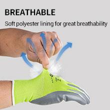 将图片加载到图库查看器，VGO 10 Pairs Nitrile Coating Gardening and Work Gloves for men  (Hi-vis Green,  NT2110-F)