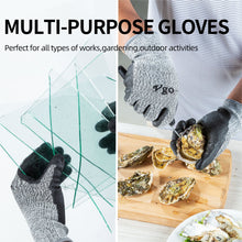 将图片加载到图库查看器，Vgo 2 Pairs Level 5 Cut Resistant Gloves EN388 Certified Hand Protection Gloves (Grey,SK2131)