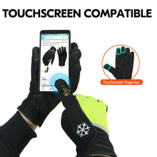 将图片加载到图库查看器，VGO 2 Pairs 41℉ or Above Winter Leather Gloves High Dexterity Cold Storage Work Gloves,Touchscreen (Black&amp;Fluorescent Green,AL8772)