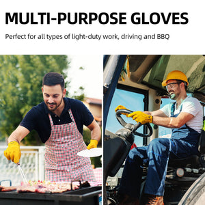 Vgo... 1 Pair/3 Pairs Unlined Cowhide Split Leather Work and Driver Gloves(Gold,CB9501-G)