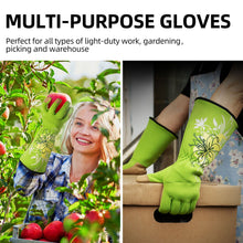 将图片加载到图库查看器，VGO  1/3 Pairs Ladies&#39; Synthetic Leather Long Cuff Rose Garden Gloves (Red/Green, SL7445)