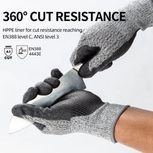 将图片加载到图库查看器，Vgo 2 Pairs Level 5 Cut Resistant Gloves EN388 Certified Hand Protection Gloves (Grey,SK2131)