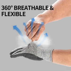 2 Pairs Protective Cut Resistant Gloves Level 5 Certified Safety